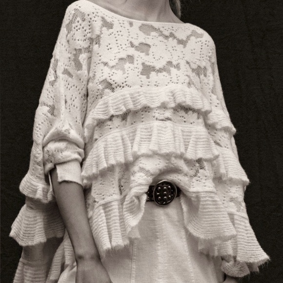 Anthropologie Oversized Ruffle Sweater - Picture 3 of 6